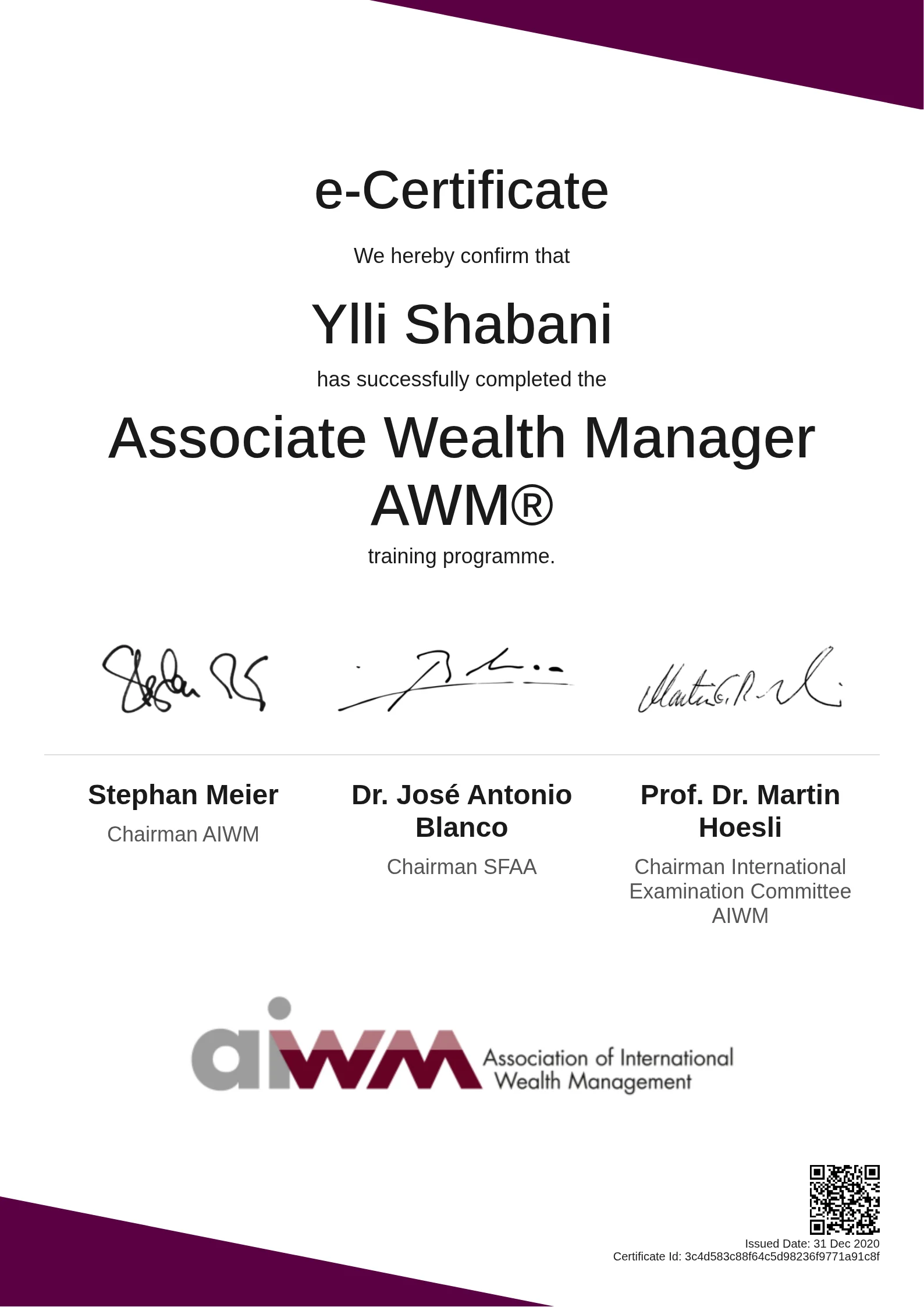  Ylli Shabani | Associate Wealth Manager AWM®