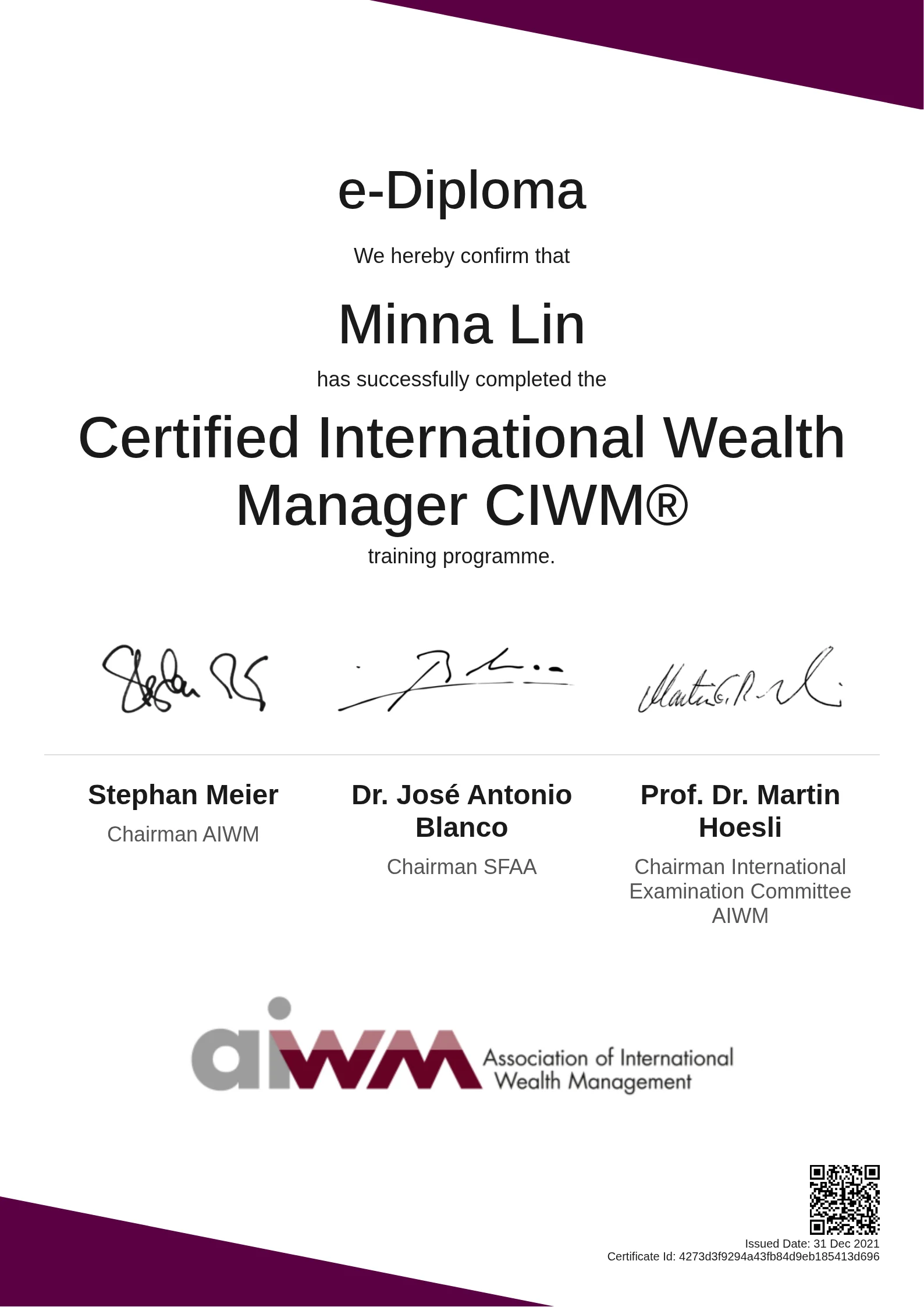  Minna Lin | Certified International Wealth Manager CIWM®
