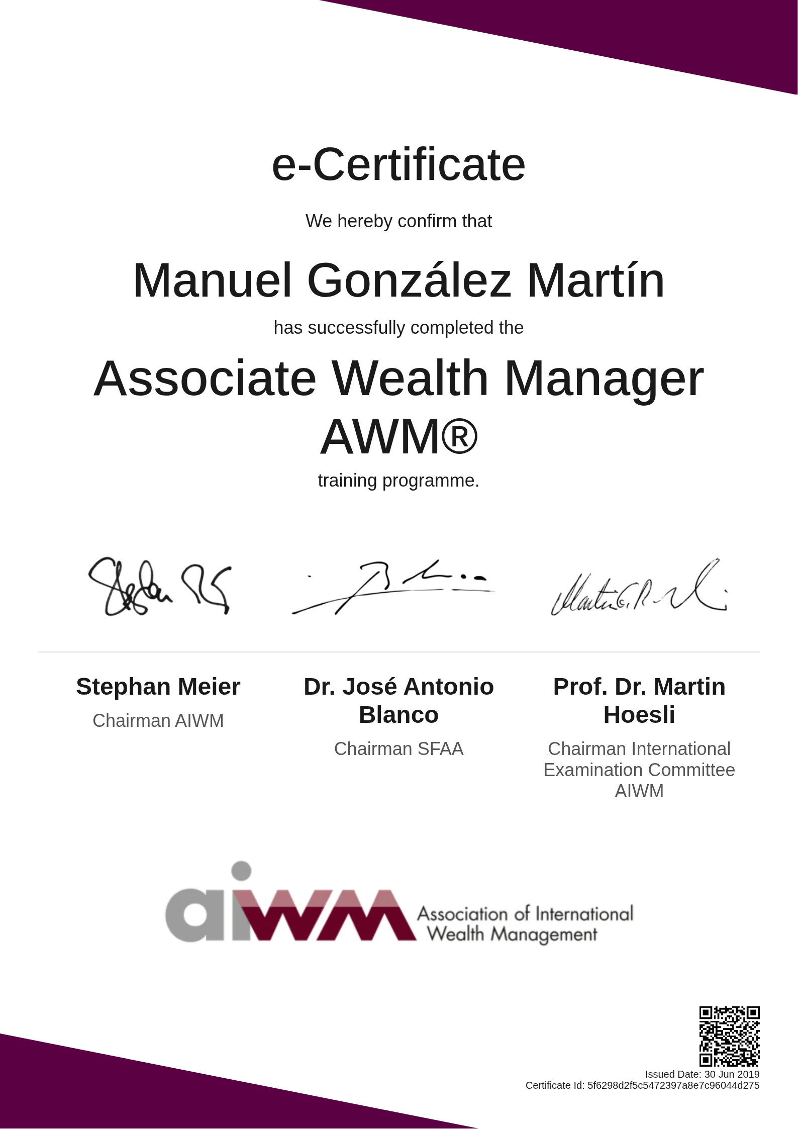 Manuel González Martín | Associate Wealth Manager AWM®